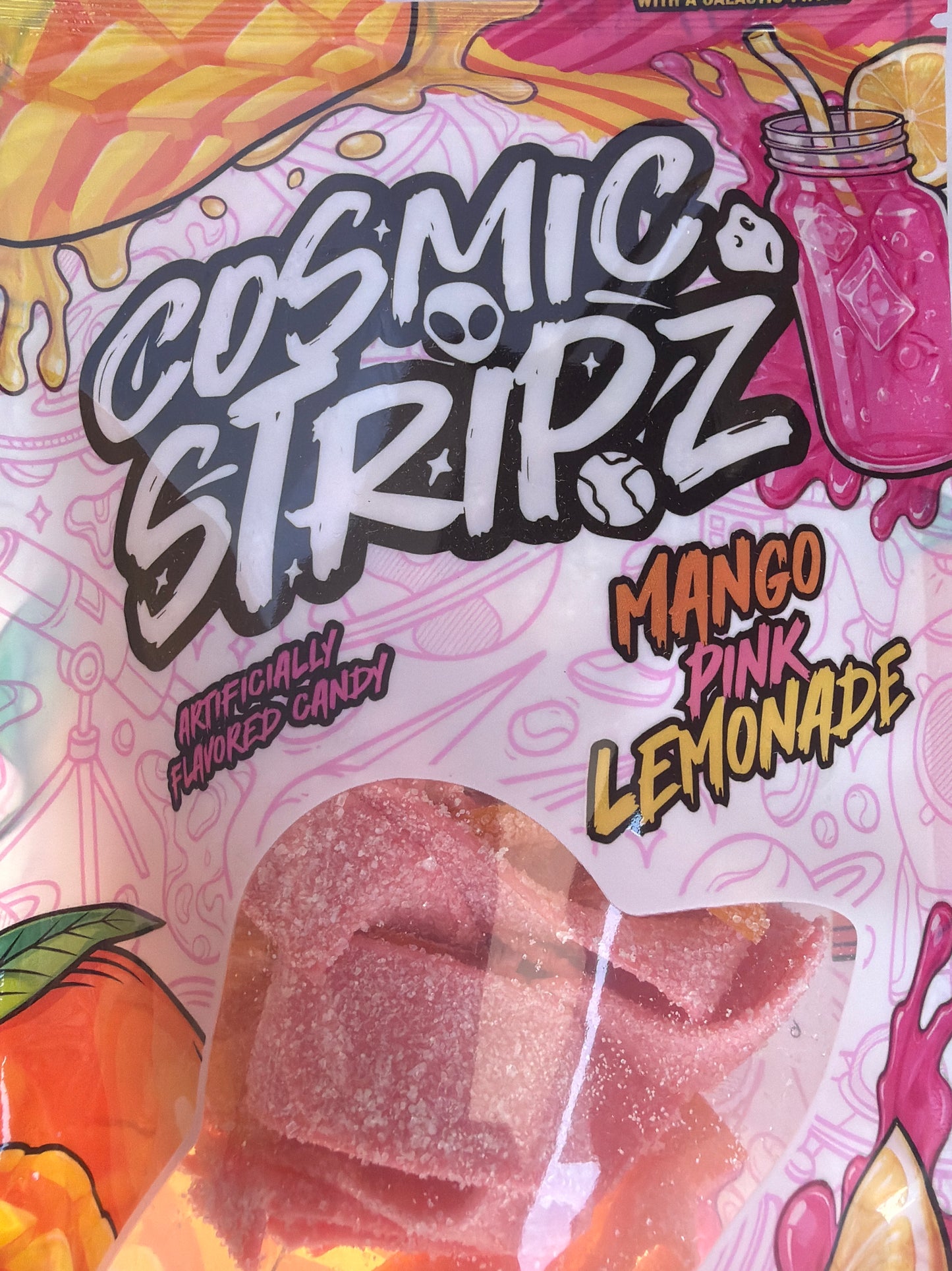 Cosmic Stripz mango pink lemonade