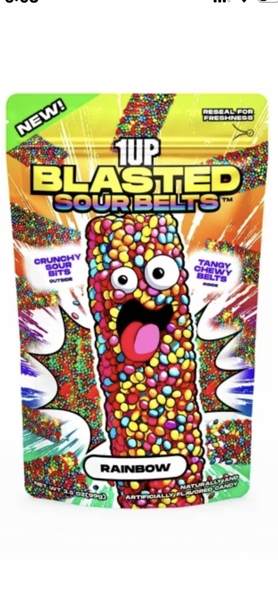 1UP Blasted Sour Belts Rainbow