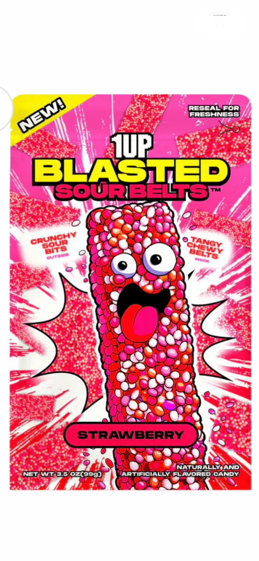 1UP Blast Sour Belts Strawberry